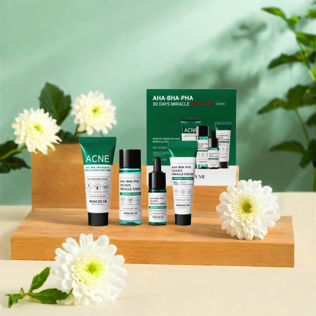 Coffret de soins du visage AHA-BHA Miracle AC SOS Kit 4 pièces, 4 pièces